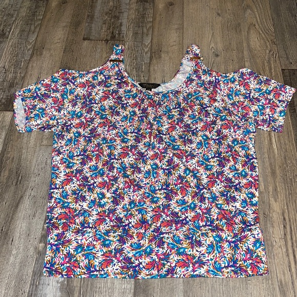 Thalia Sodi womens shirt top sexy cold shoulder size large oversized - Picture 9 of 12